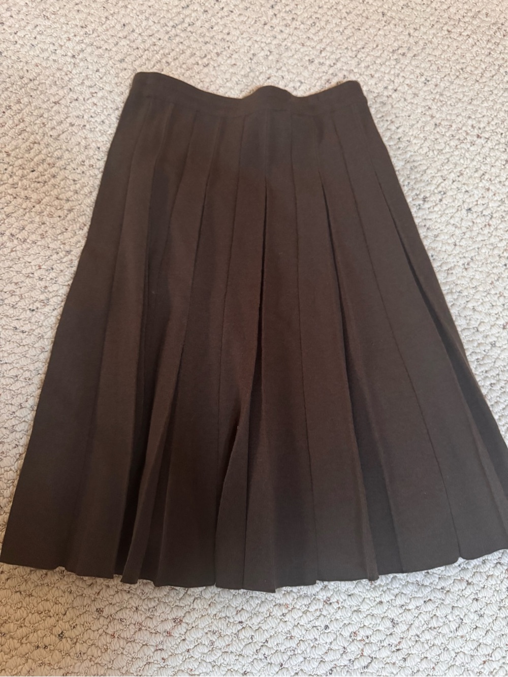 Vintage Marchesa Di Gresy Wool Pleated Womens Skirt in Dark Brown